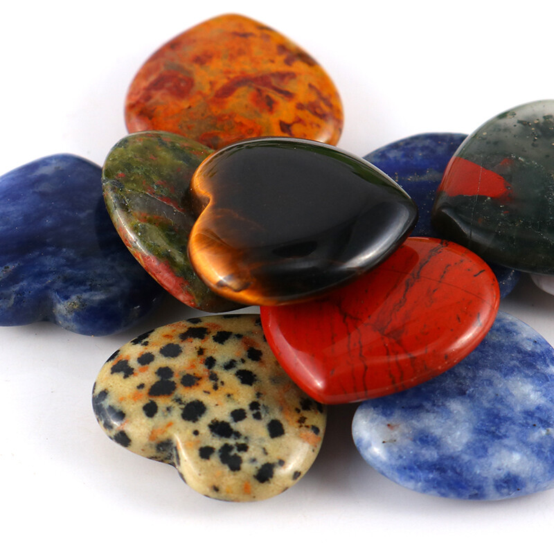 Charms Natural Quartz Healing Gem Stone Small Crystal Stone Heart 20x6mm 30pcs