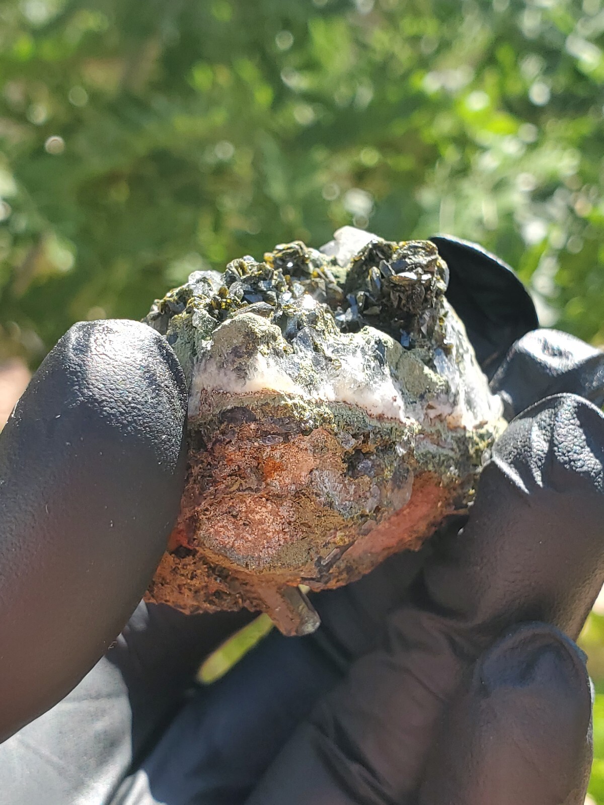 64gNatural Epidote, Super Sparkly Green Epidote with Quartz Specimen, Epidote