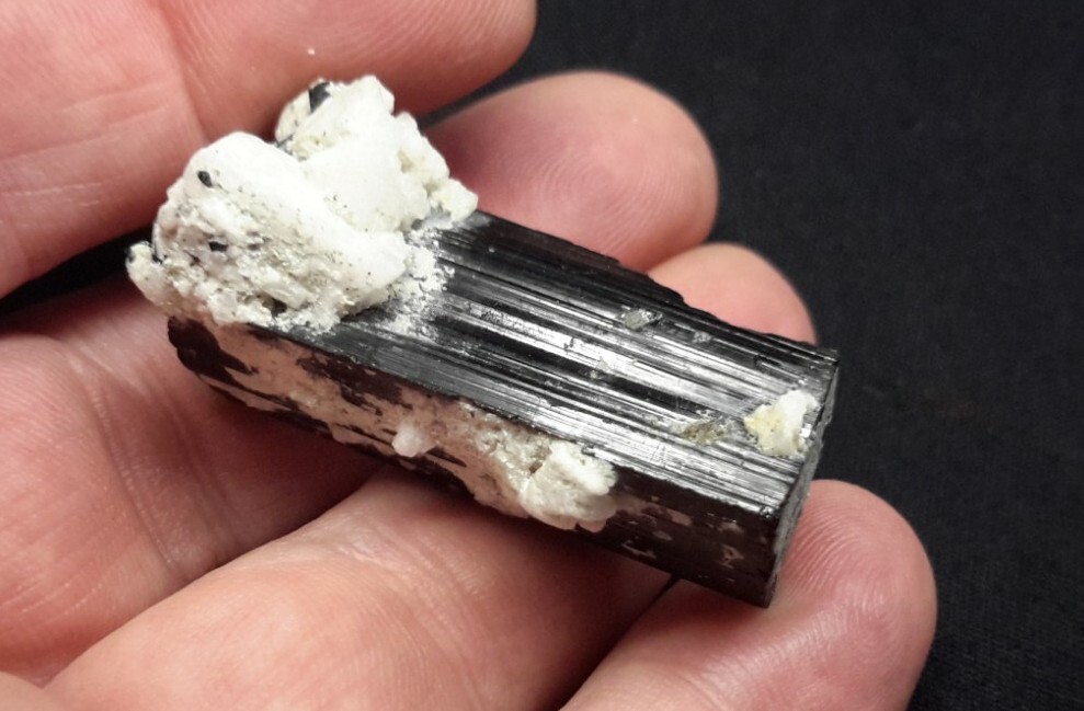 40mm BLACK TOURMALINE with QUARTZ from Stak Bala, Pakistan
