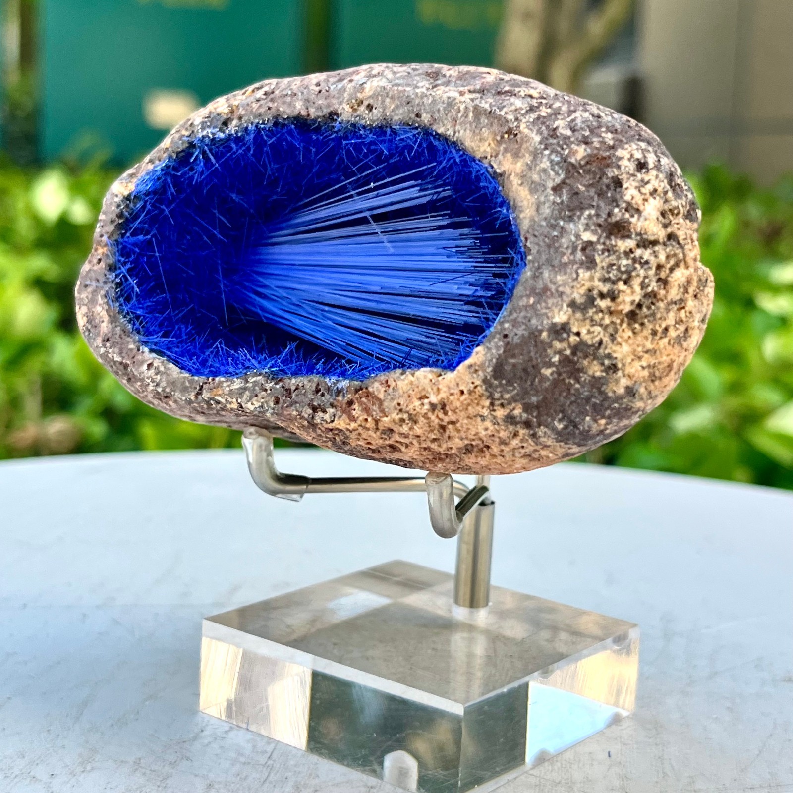 445G Blue Natural Goethite Crystal Quartz Energy Ore Healing Mineral Specimen