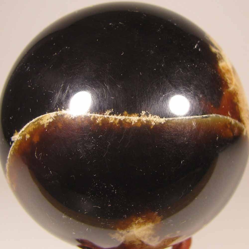 2.5″ Natural FOSSIL AMBER Polished Sphere w/ Stand – Sumatra, Indonesia – 65mm