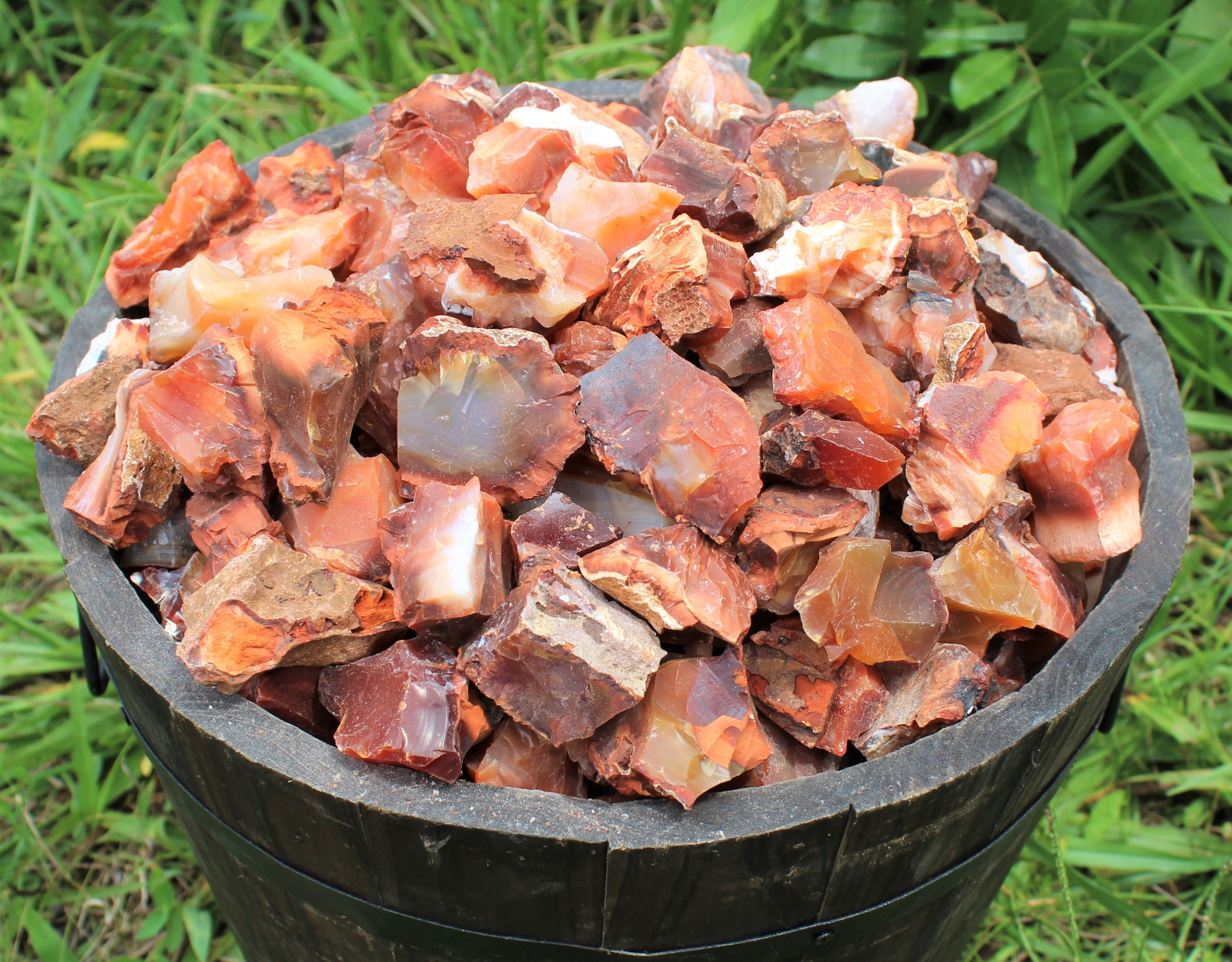 5 lb Bulk Lot Natural Rough Carnelian (Raw Stone Crystal Tumbling, MADAGASCAR)
