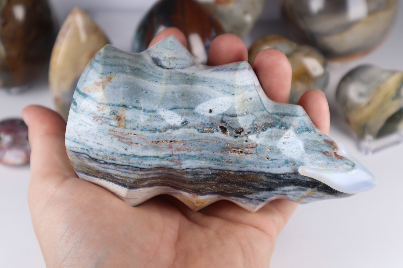 HUGE Polished JASPER CRYSTALS Collection – 12.5 lbs Mixed Sea Jasper Polychrome