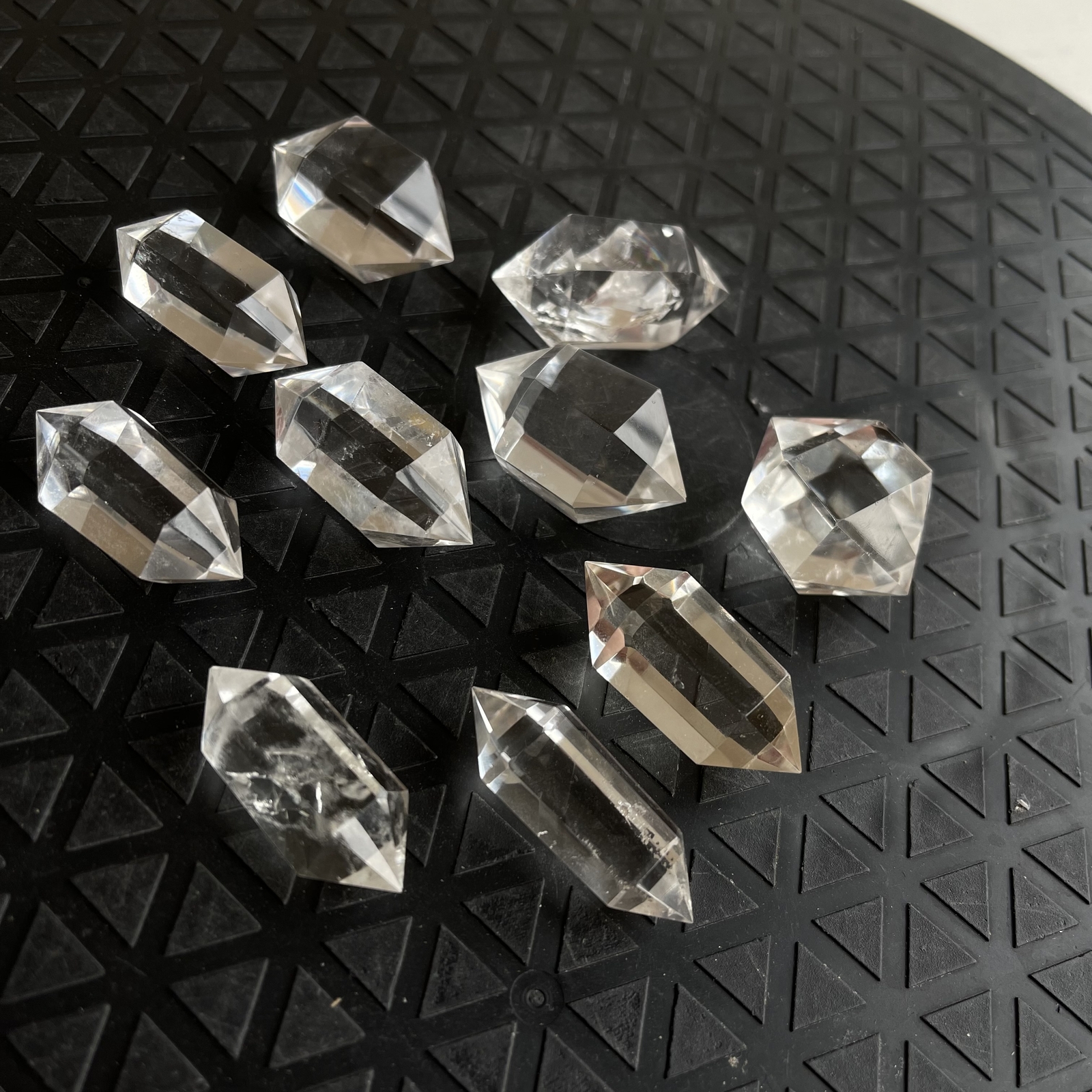 10pcs Natural clear quartz obelisk crystal double wand point healing 30-45mm