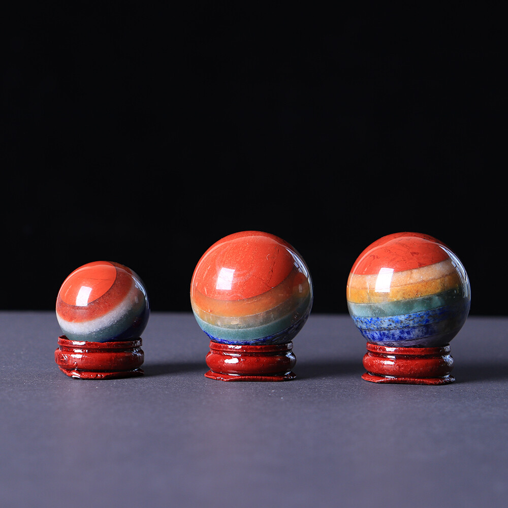 7 Chakra Bonded Sphere Reiki Crystal Healing Chakra Meditation Stone Healing