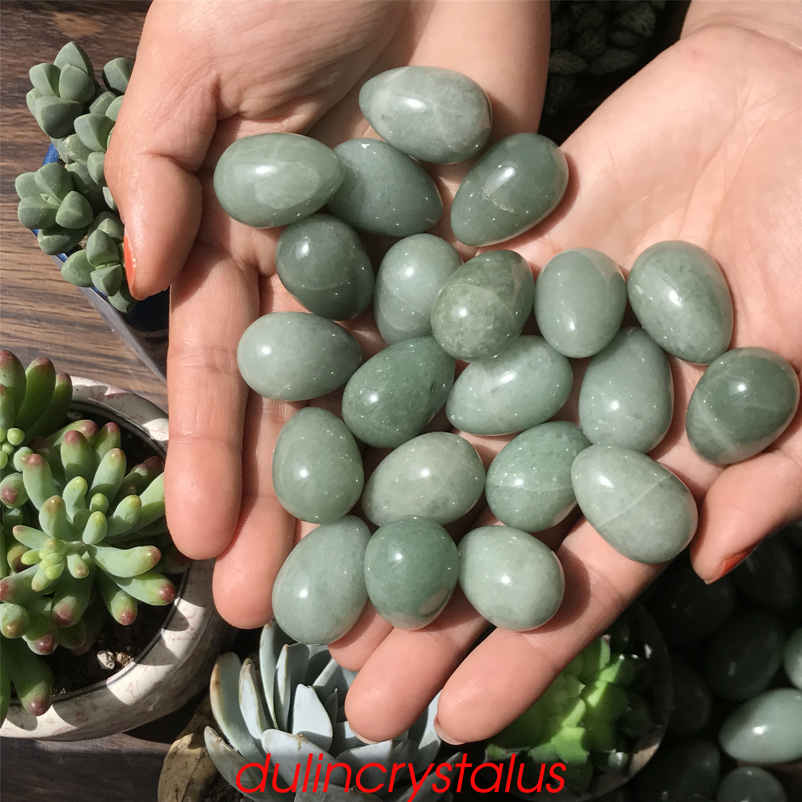 Natural aventurine eggs quartz crystal pendant mineral samples reiki 10pcs