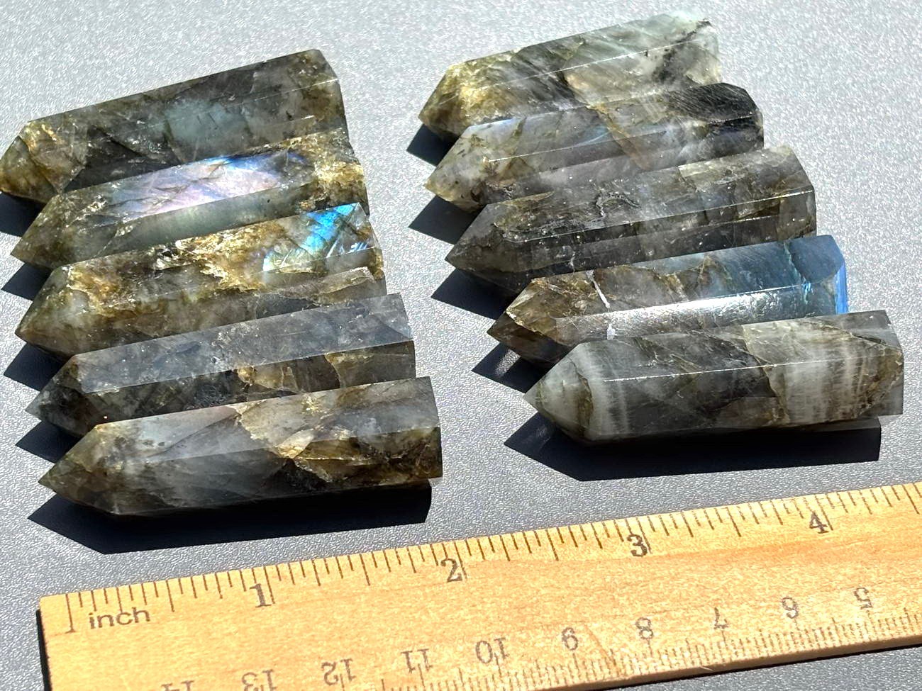 10pcs Lot 2” Labradorite Stone Point Obelisk Tower Crystal Wand 50-60mm