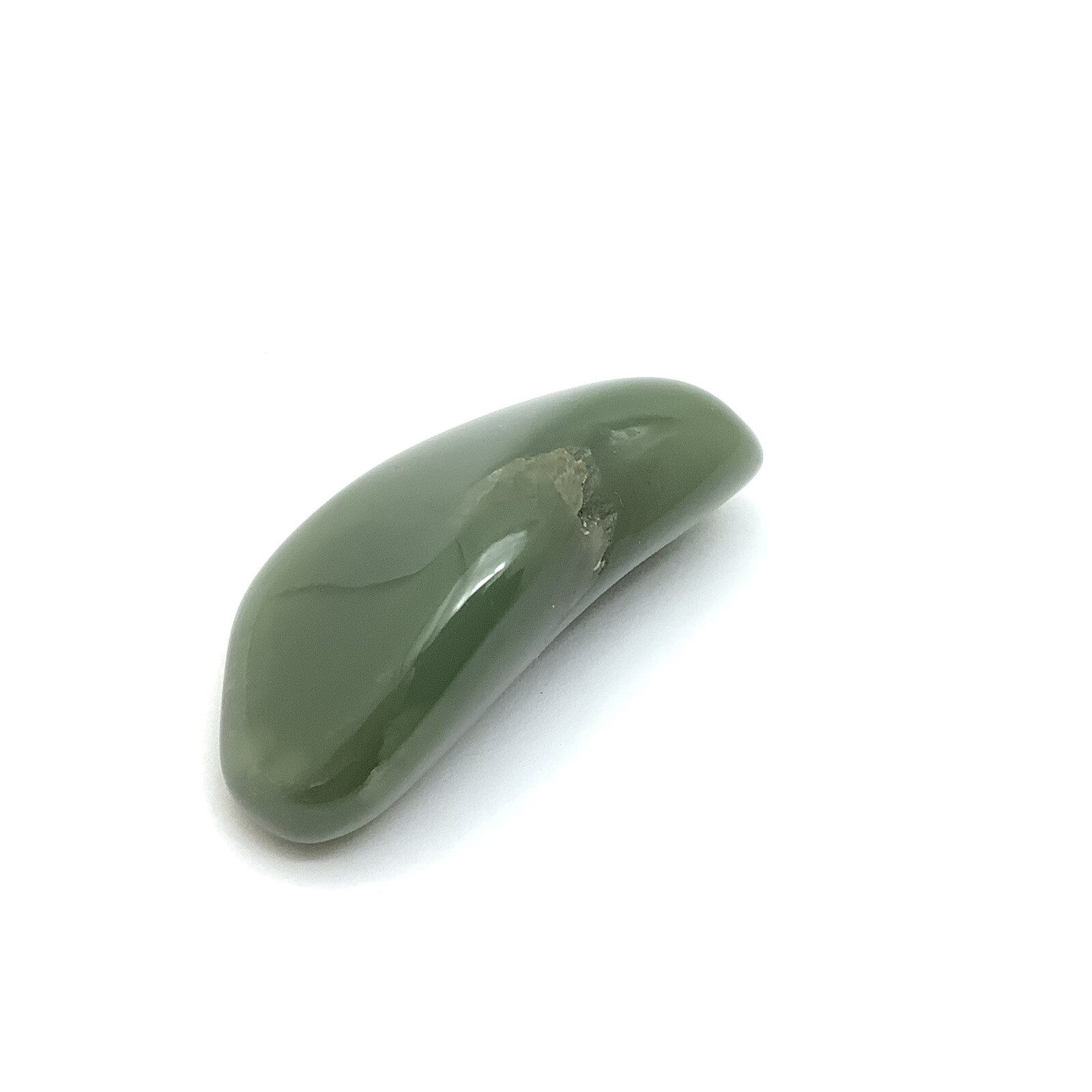 Siberian Jade Pebble Primo Green Polish Nephrite Jade Stone Specimen Siberia 15g