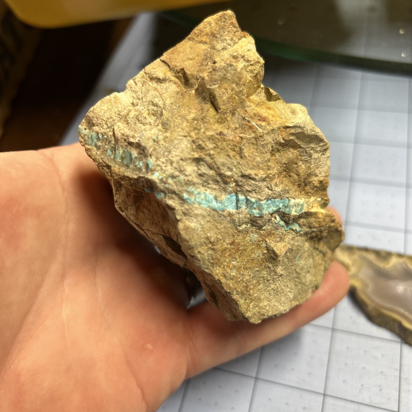 Turquoise sky blue natural old stock Kingman AZ matrix rough specimen
