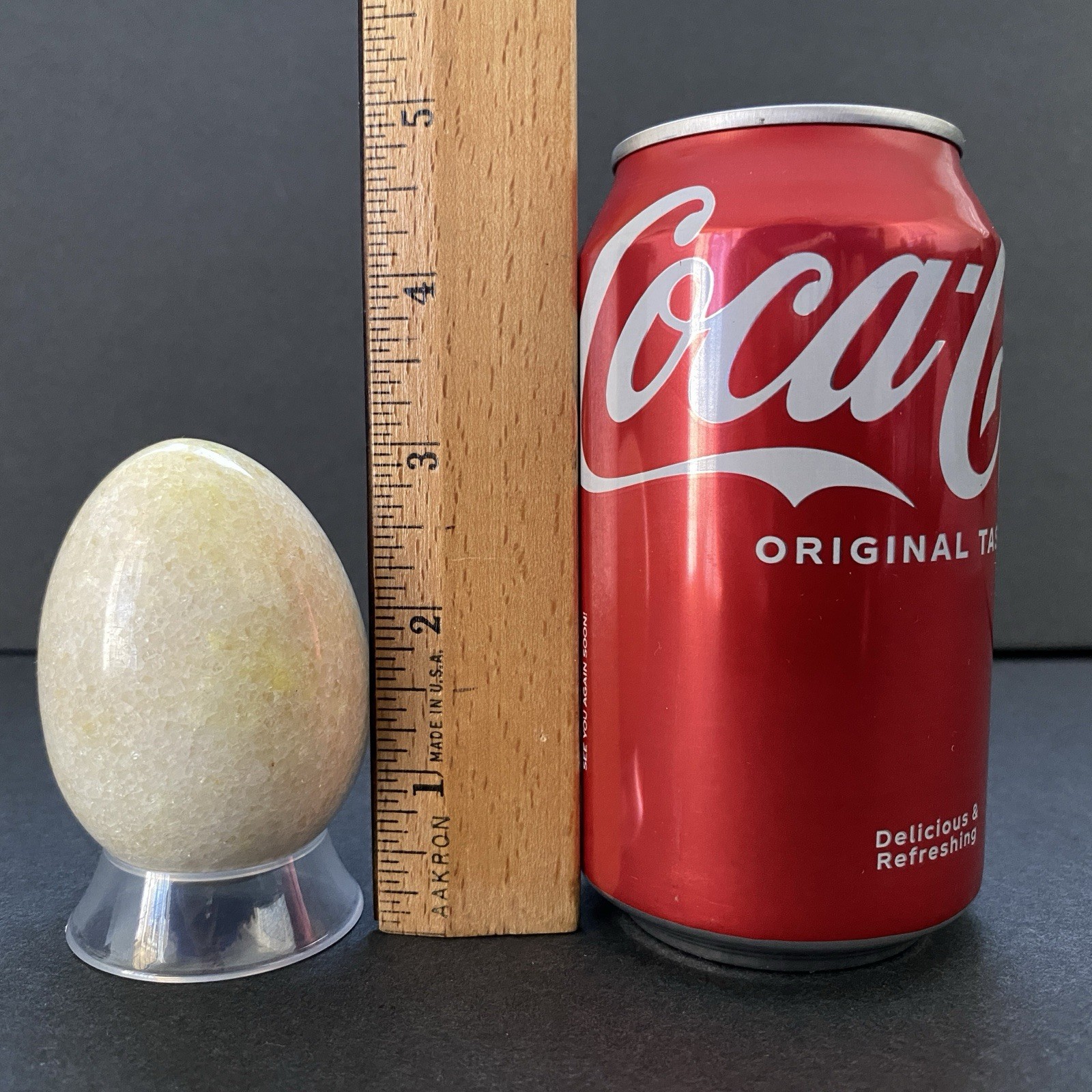 Natural Onyx Stone Egg With Stand Hand Polished Banded Agate Calcite Crystal