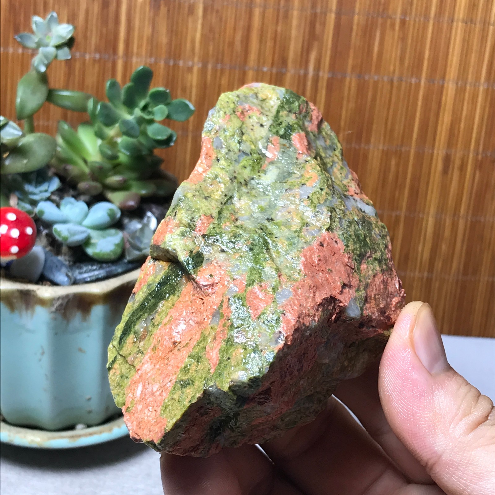 257g Natural Unakite Crystal gemstone Rough Mineral Specimen healing A6362