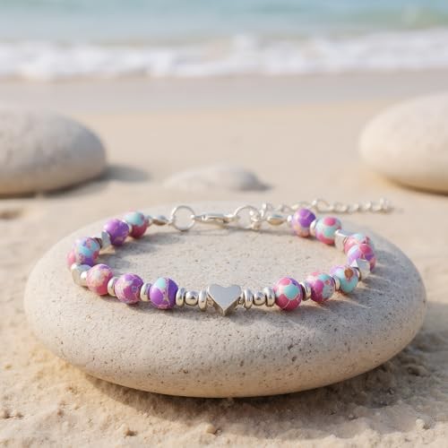 Birthday Bracelet: Natural Stone Healing Bracelet 6mm Emperor Purple