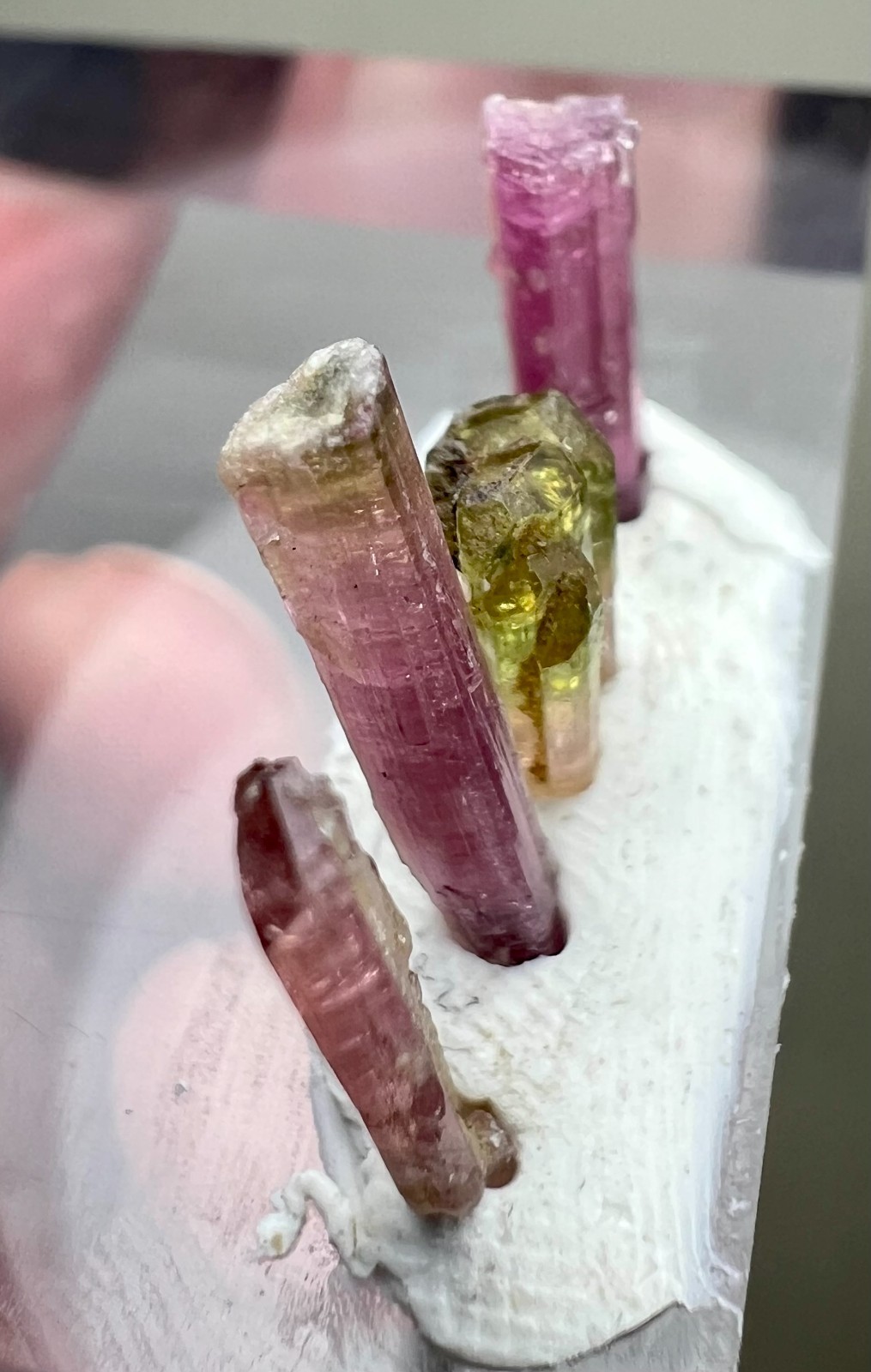 6 Carat 4 Pieces Multi Color Tourmaline Crystals From Poprok Mine Afghanistan