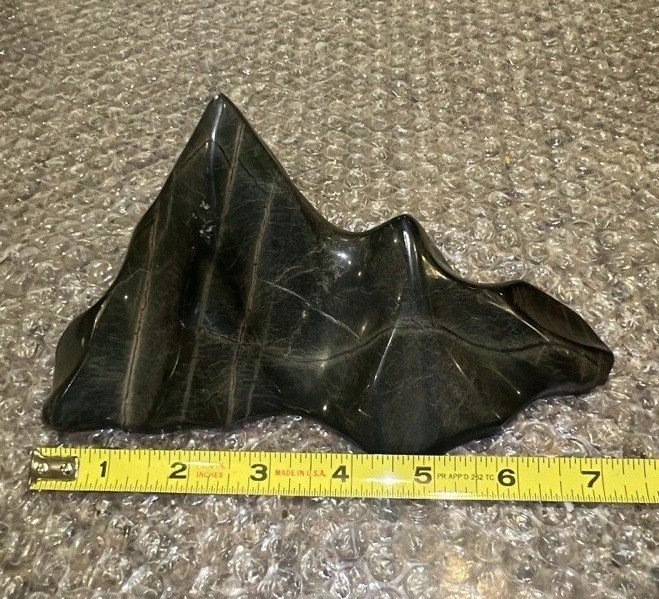Vintage Japanese Suiseki Bonsai Viewing Stone Mountain Peaks Smooth No Stand