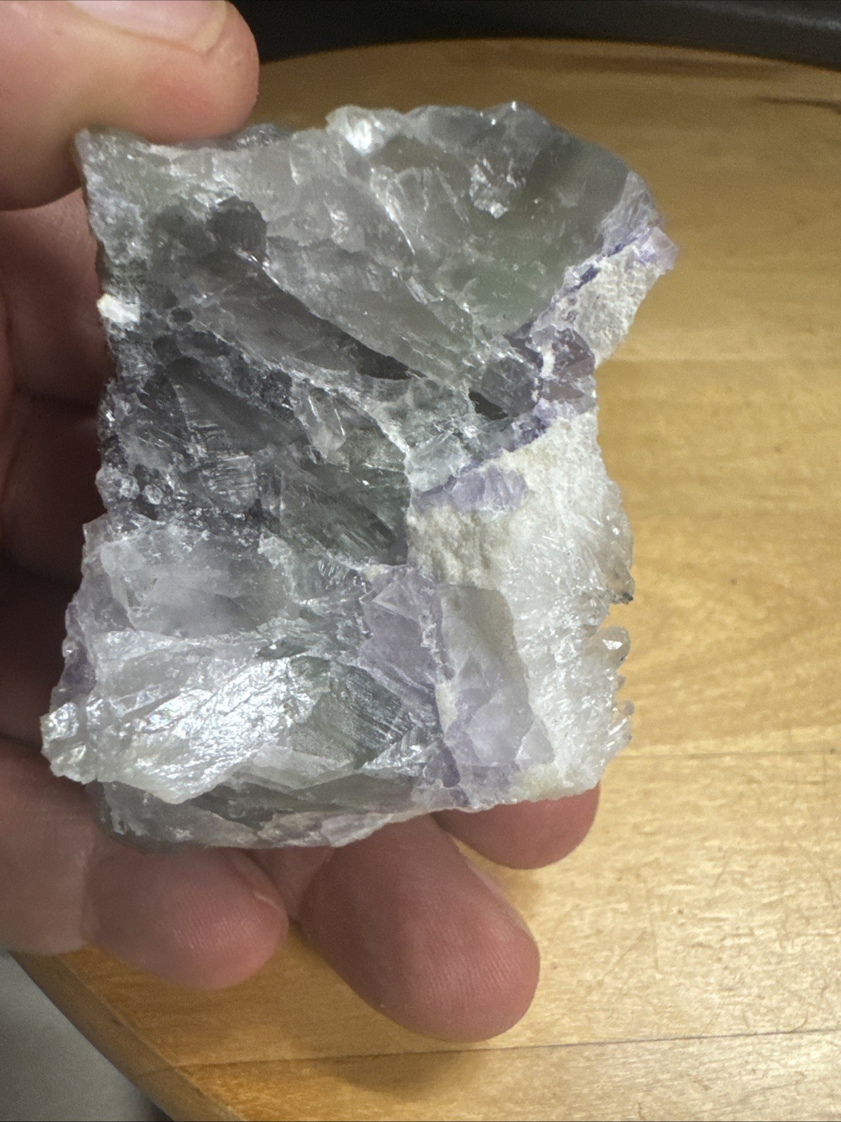 7181 Raw Fluorite Cubes With Quartz Uv Reactive 2.0”T 1.7”W 2.6”L Wt. 6 Oz.