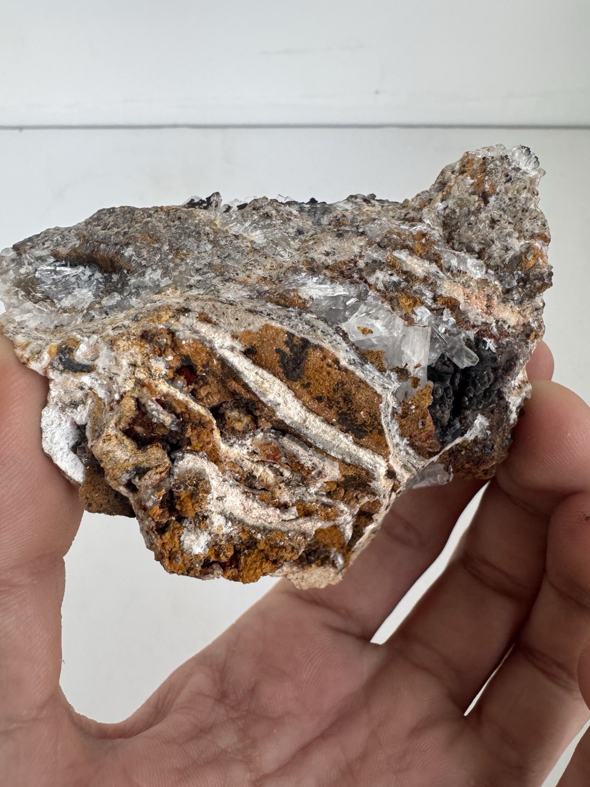 Hemimorphite With Stalactitic Goethite, Santa Eulalia, Mexico, 5.7cm