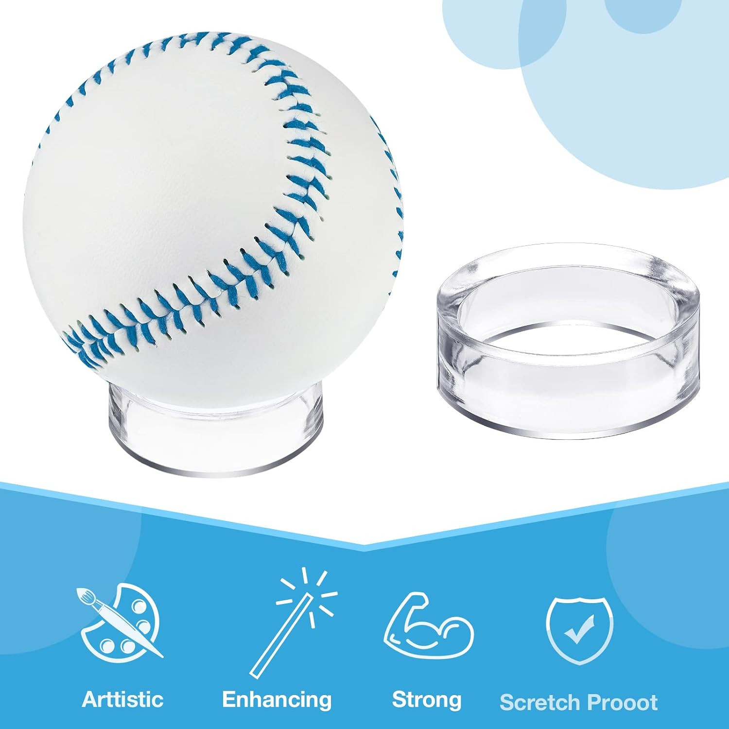Amyhill 100 Pcs Sphere Stand, Ball Holder, Baseball Holder, Acrylic Clear Sphere