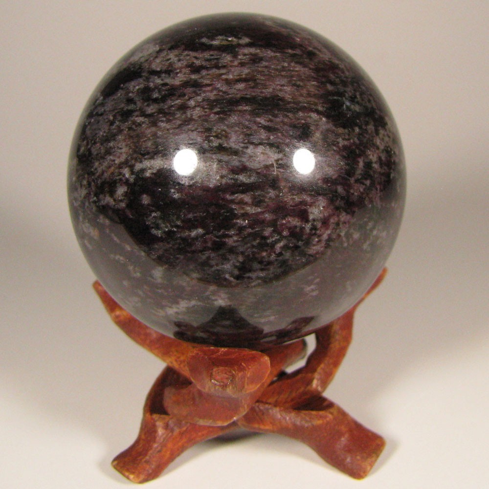 2.1″ PURPLE DUMORTIERITE Gemstone Sphere Ball w/ Stand – India – 54mm
