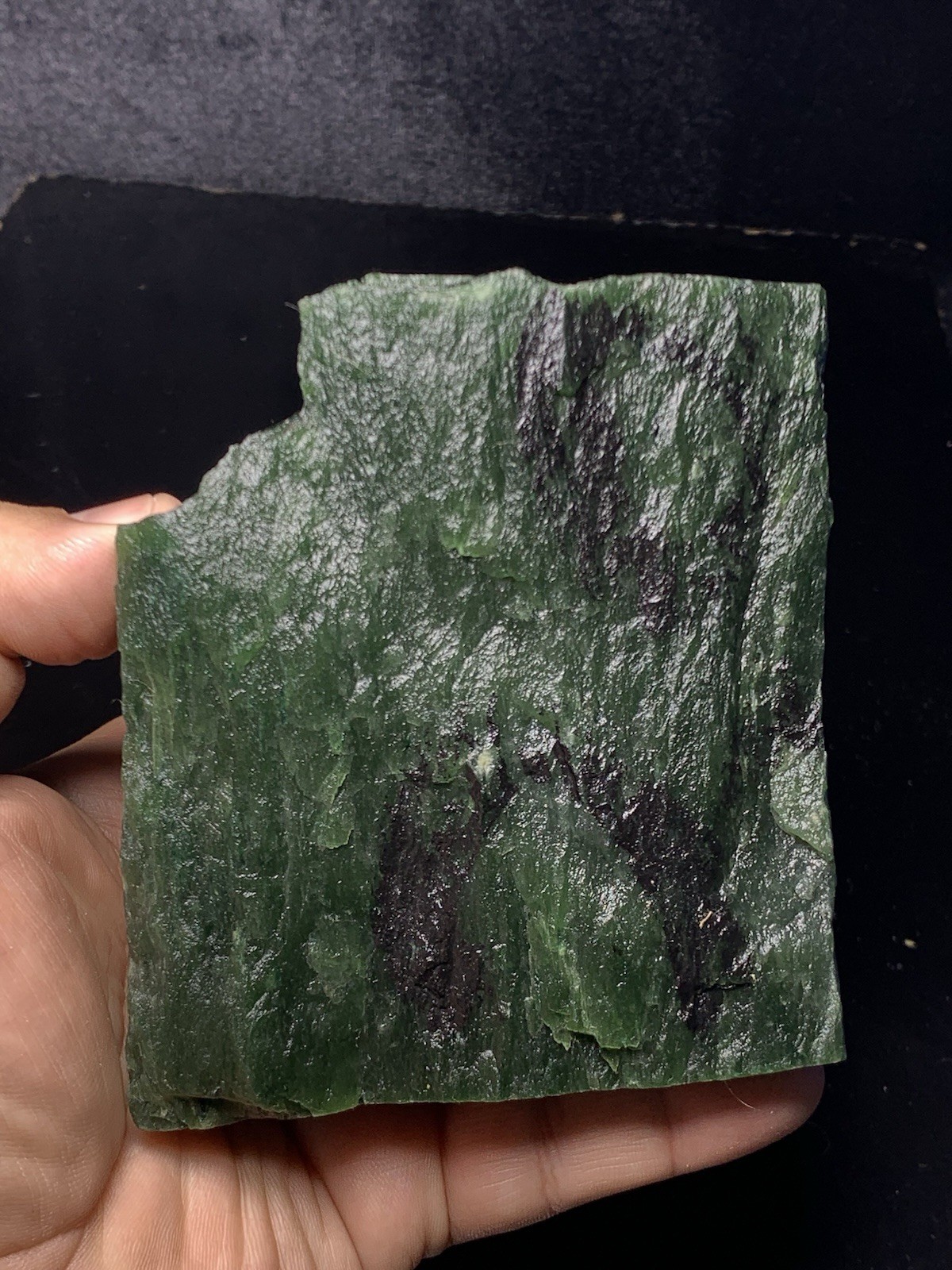 Top Quality Nephrite Jade Rough Stone 1.024kg 4x4x2″ Raw Green Mineral Specimen