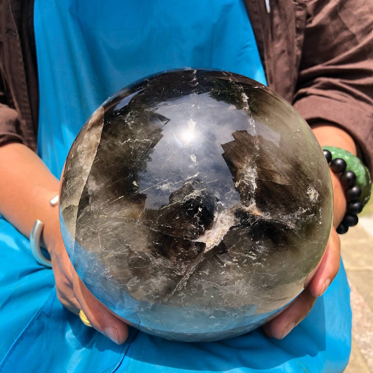 5950g Rare NATURAL Black Stone Ball Crystal Polishing Ball Treatment for