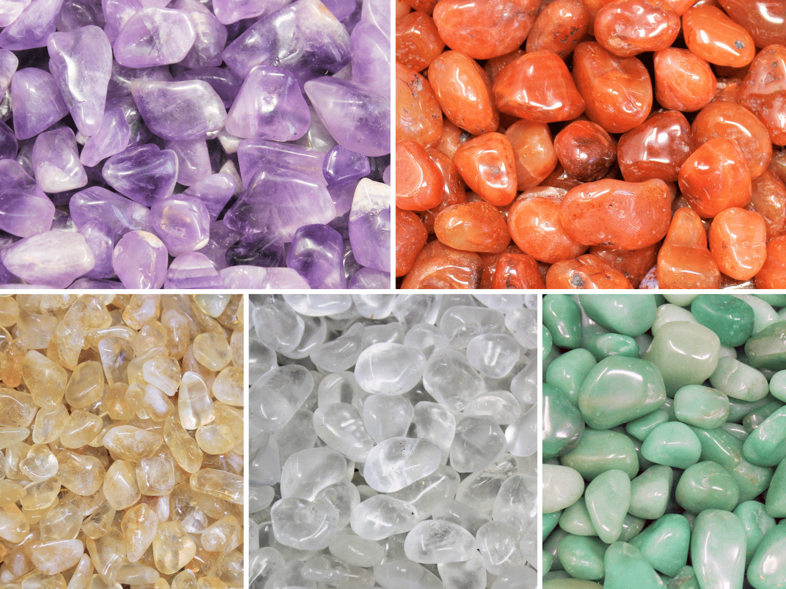 Beginners Crystal Kit, 10 pcs In Velvet Pouch – Most Popular Tumbled Crystals