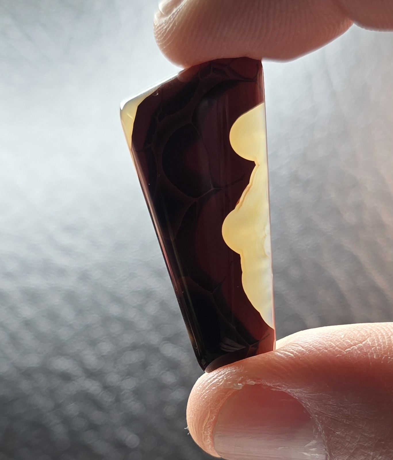 Beautifully banded Red Black Clear Kentucky Agate Cabochon Ready to set #C-14
