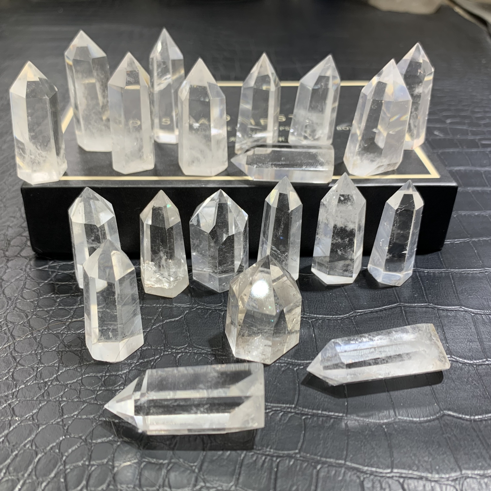 20pc natural mini clear quartz obelisk crystal wand point healing random