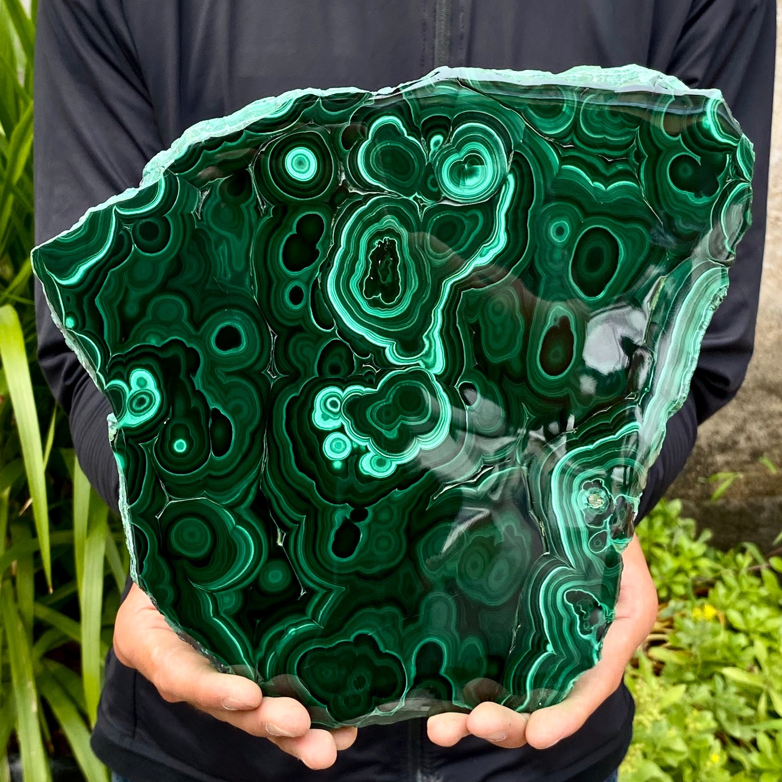 5.59LB Natural Green Malachite Slab Quartz Crystal Slice Ore Specimen Healing
