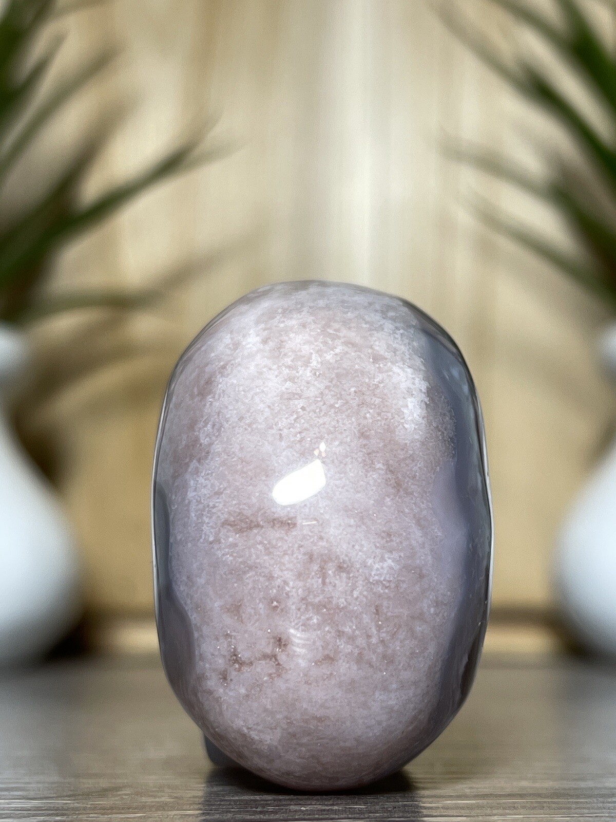 FLOWER AGATE SKULL – Mineral Carving Pink Purple Chakra Crystal Statue Decor