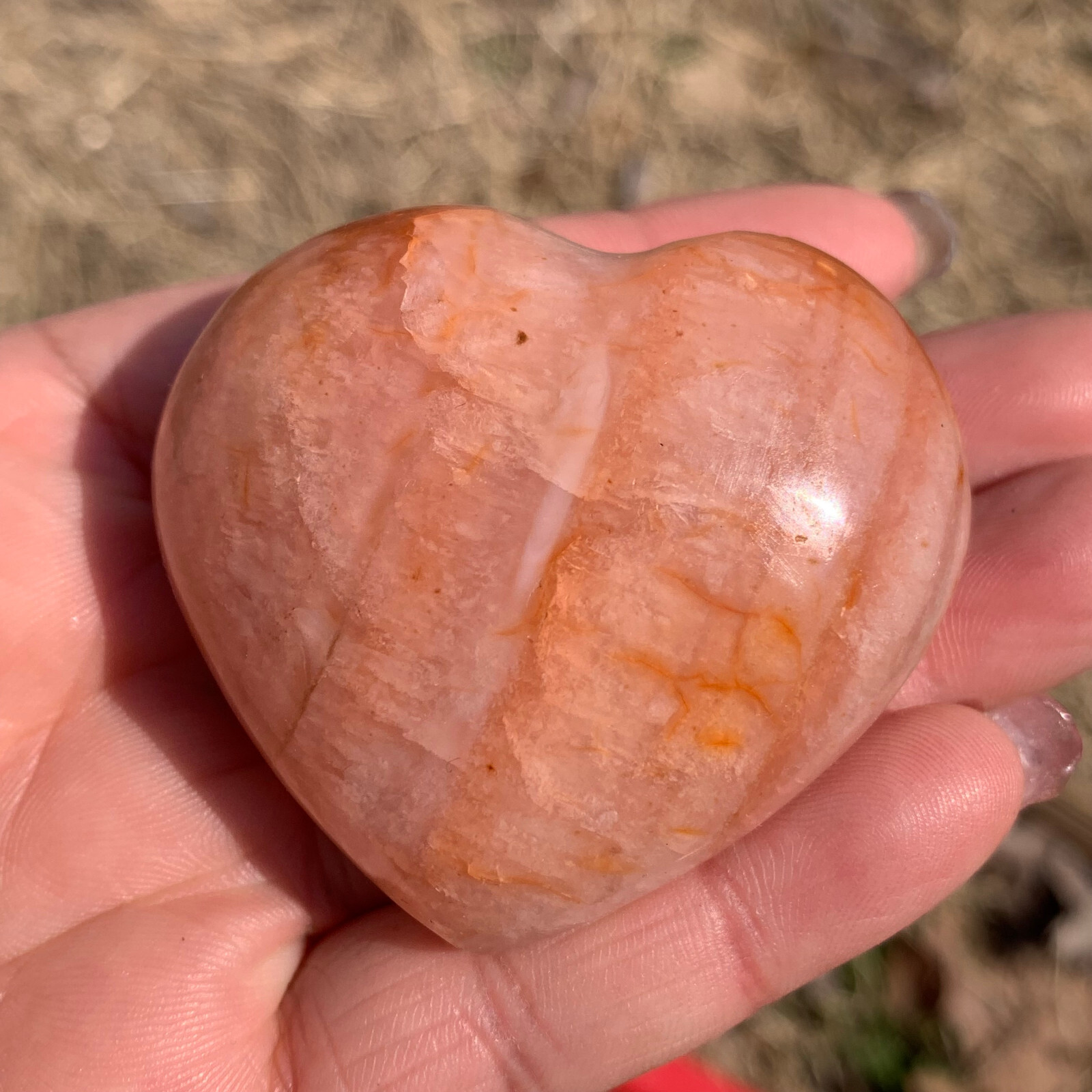 1LB natural carnelian heart quartz Mineral specimen crystal healing 7-8pcs