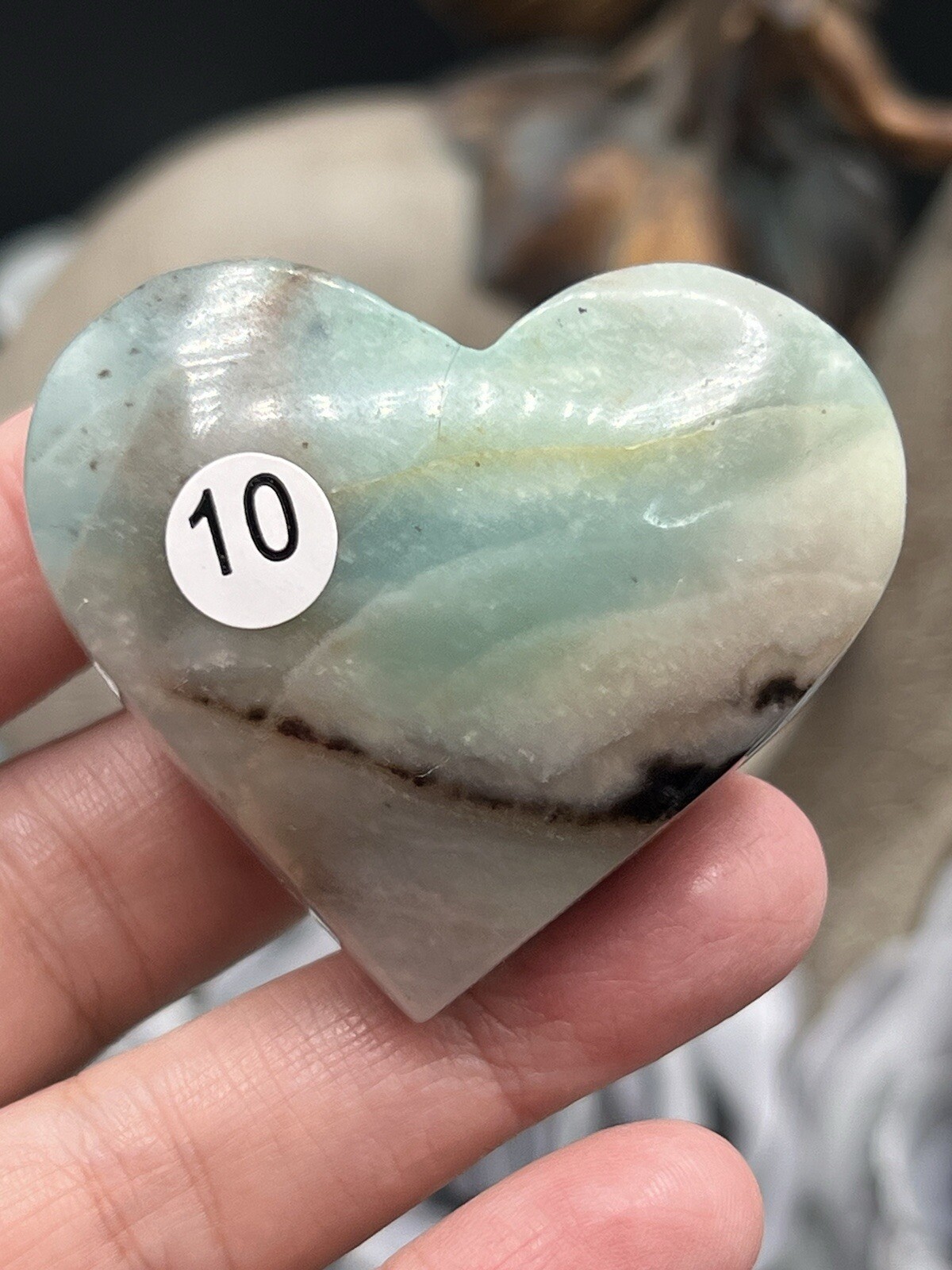 Natural Caribbean Calcite Carved Hearts Beautiful colors Free ship & gift
