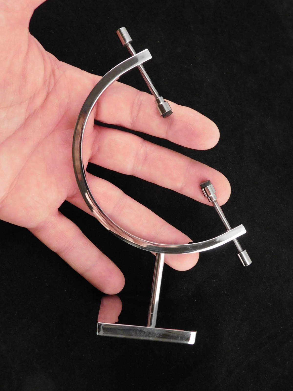 CALIPER Display Stand Large Sized Chrome / Silver Adjustable