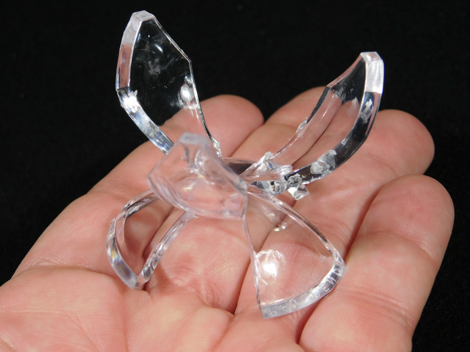 Display Stand Three Prong Tulip Clear Lucite Small Size