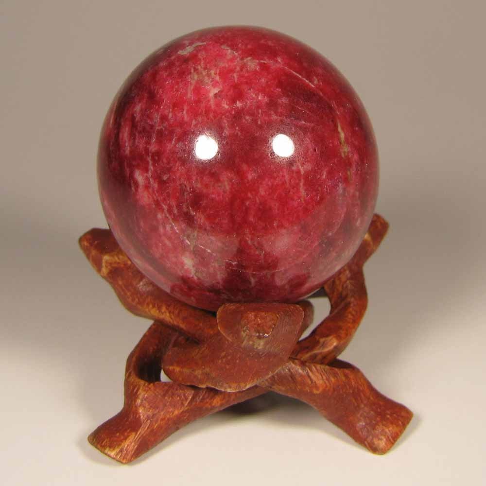 40mm Rare Pink THULITE Gemstone Sphere Ball w/ Stand – Trondheim, Norway