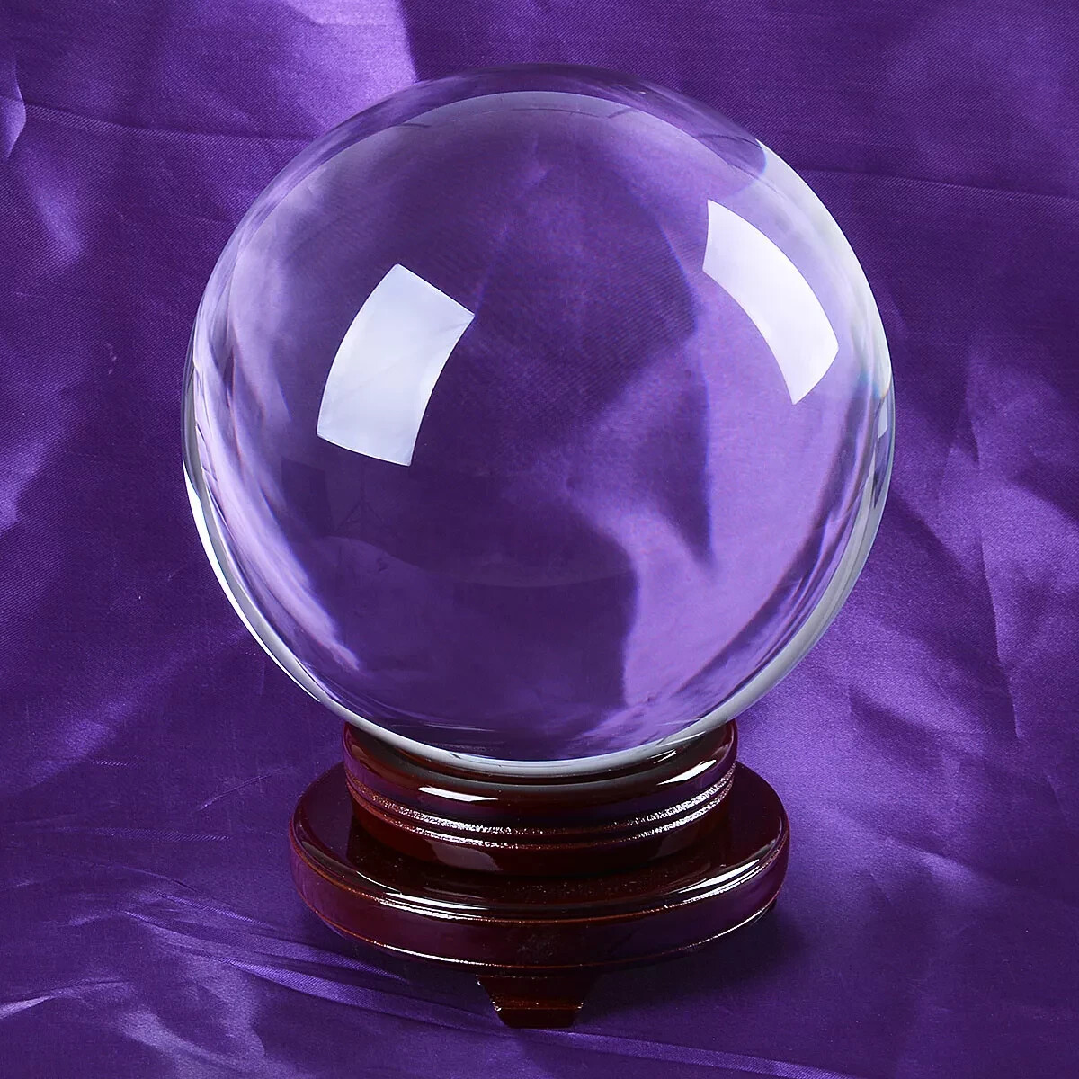 TOP 200MM 22LB Clear Crystal Ball Meditation Glass Sphere Photo Prop Free Stand