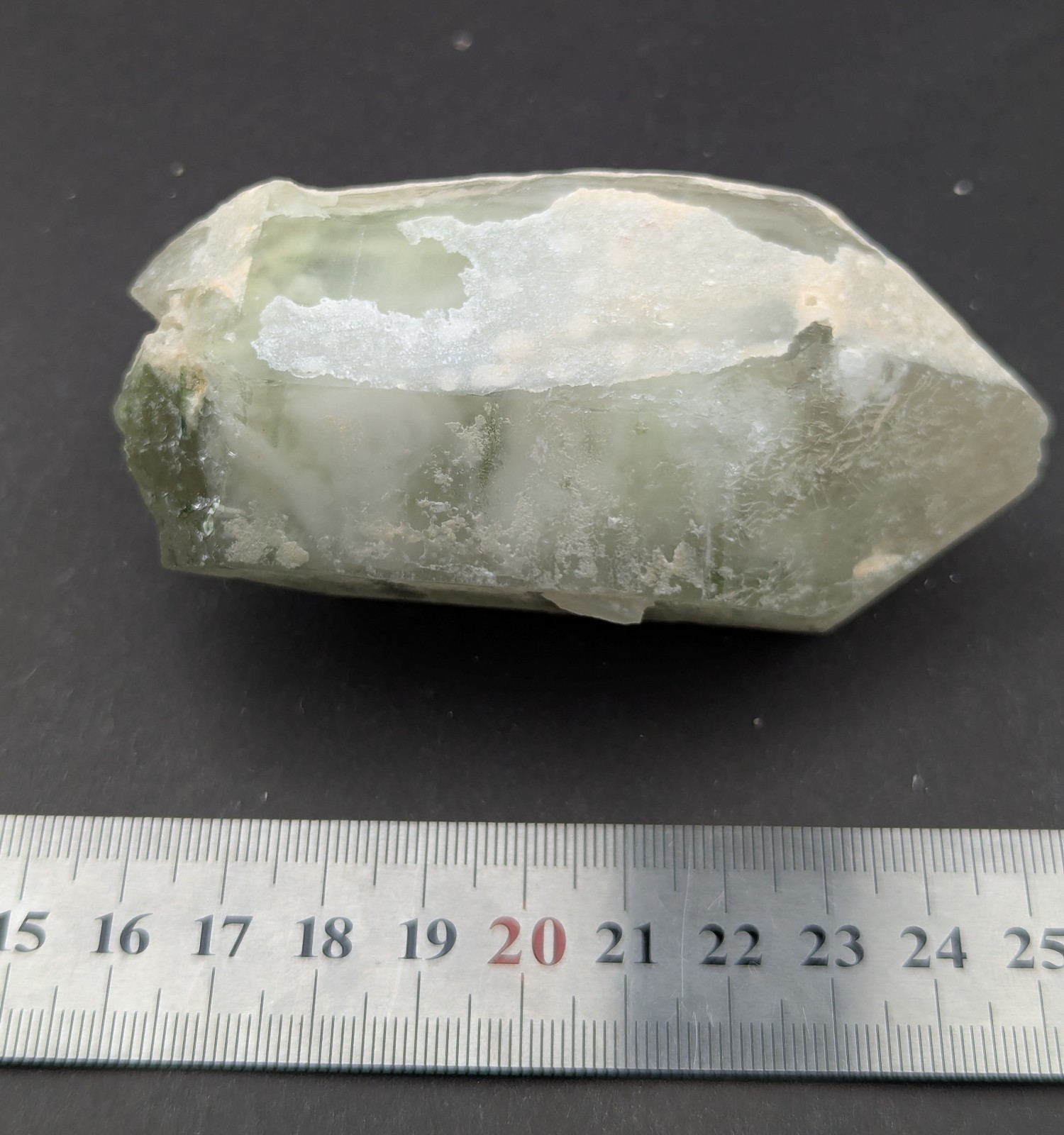 Green Tourmaline Included And Dissolved Quartz Crystal, Afghanistan, 295 Grams
