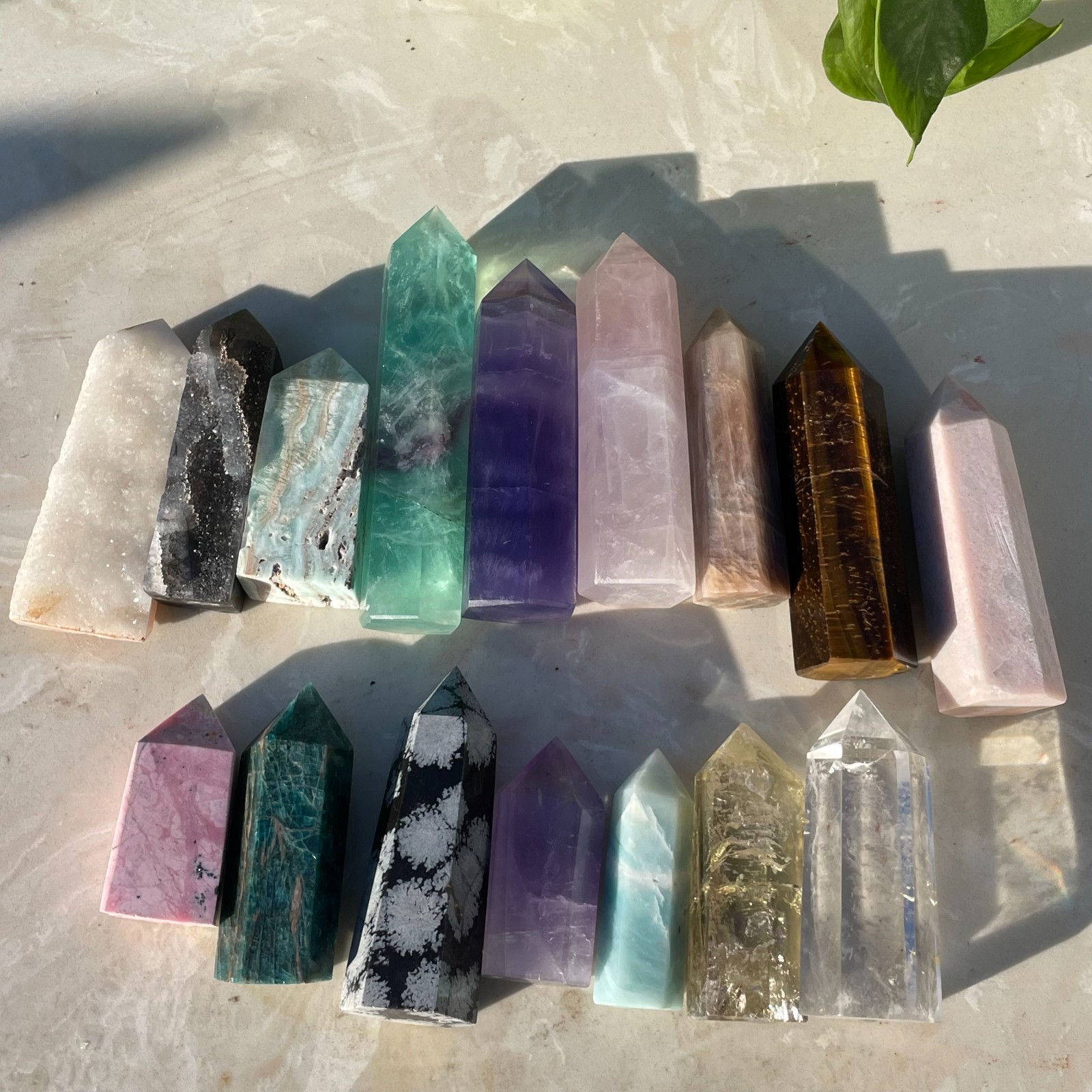 16pcs A LOT Natural quartz obelisk crystal WAND point healing random