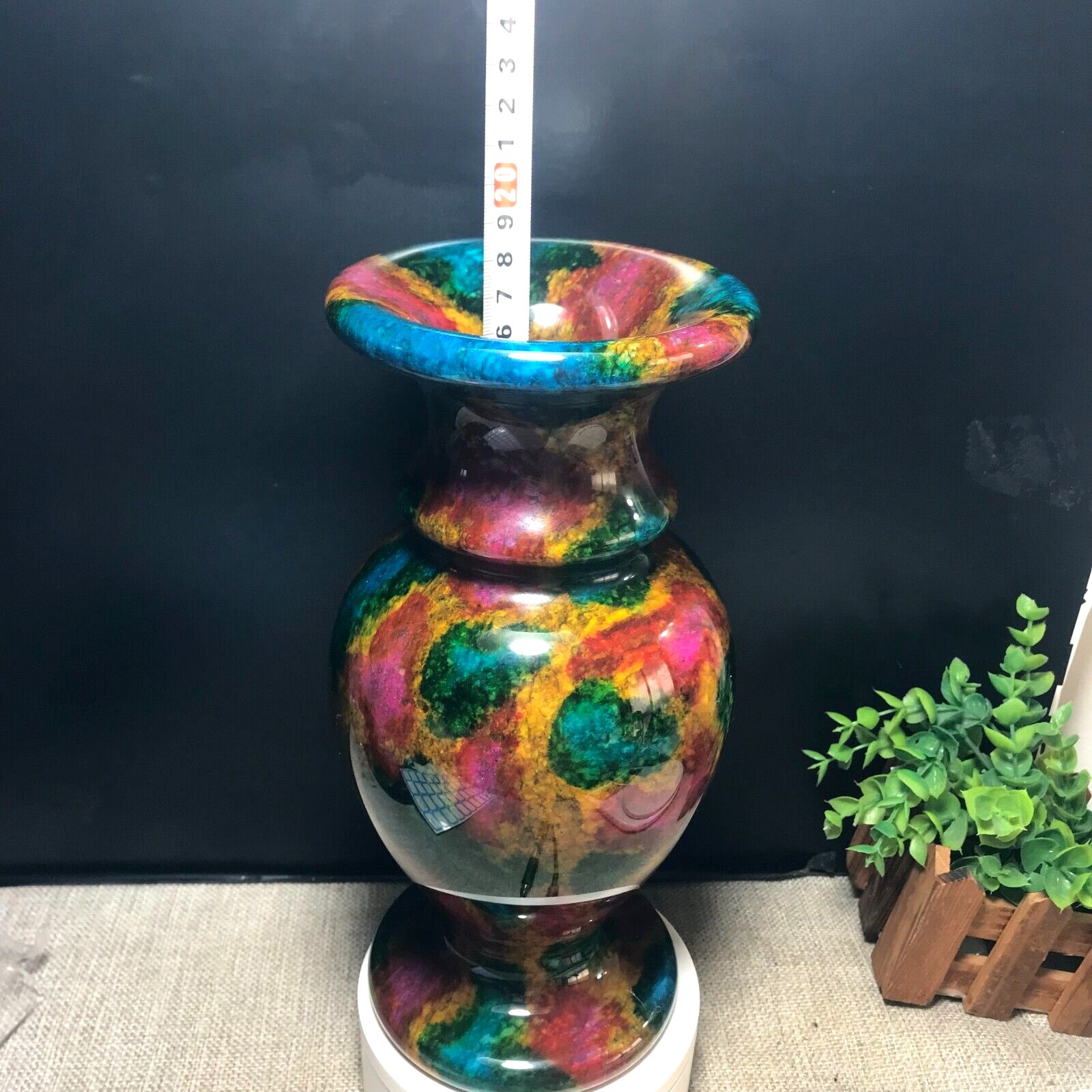 1PCS 3.2kg “Seven Colors Jade” Crystal Quartz Vase Specimen Collection