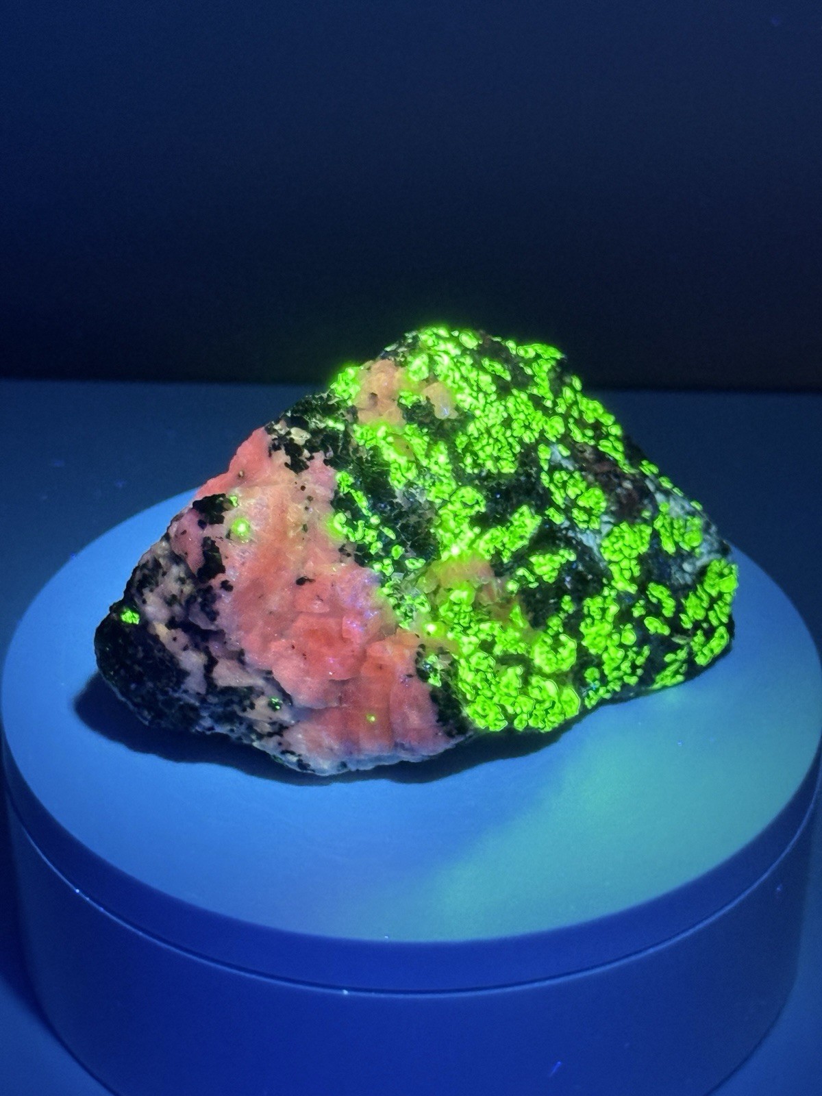 GLOWING Willemite & Calcite w/ Minor Hardystonite Fluorescent Mineral Specimen