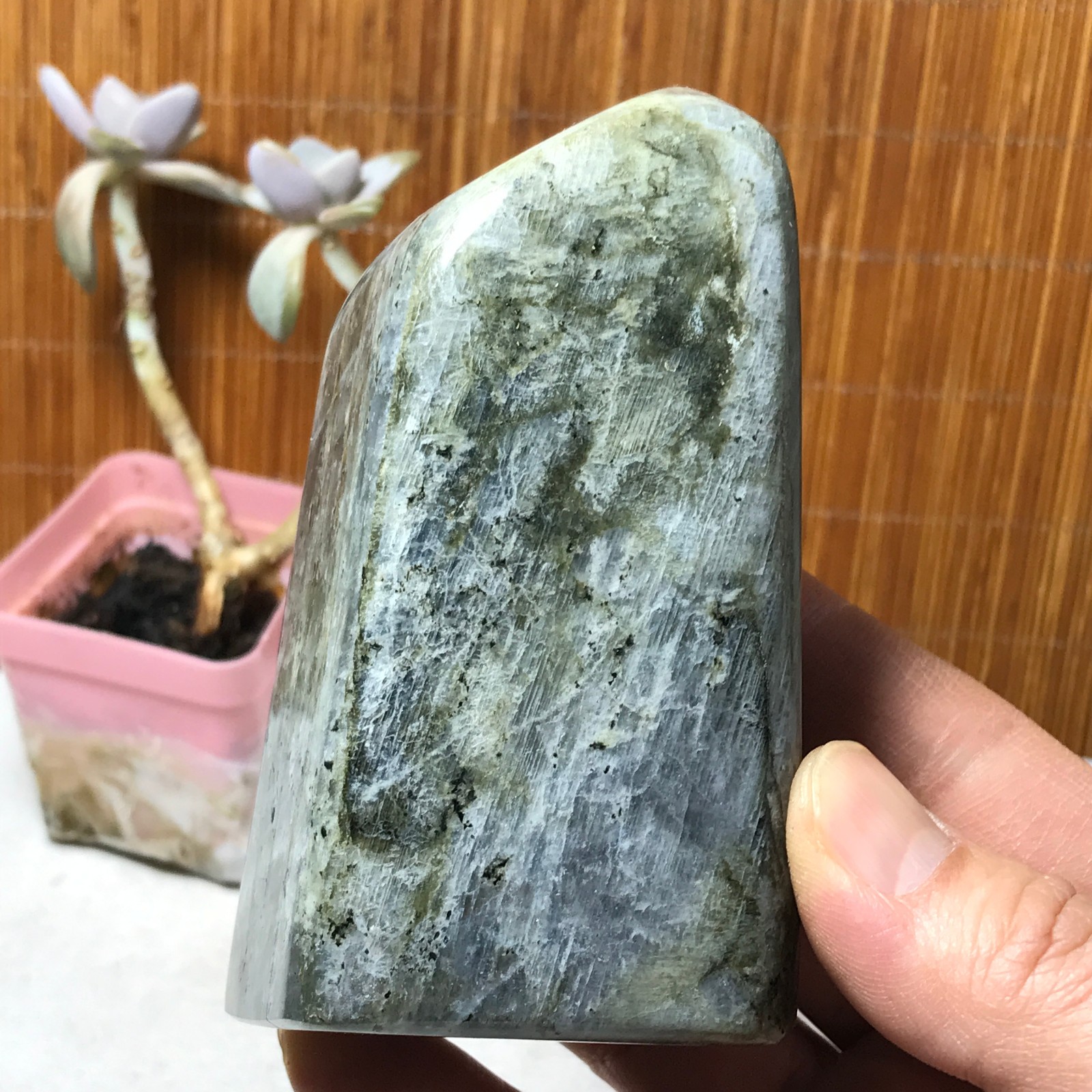 108-53-40mm Natural Labradorite Crystal gemstone Polish Mineral Specimen A3327