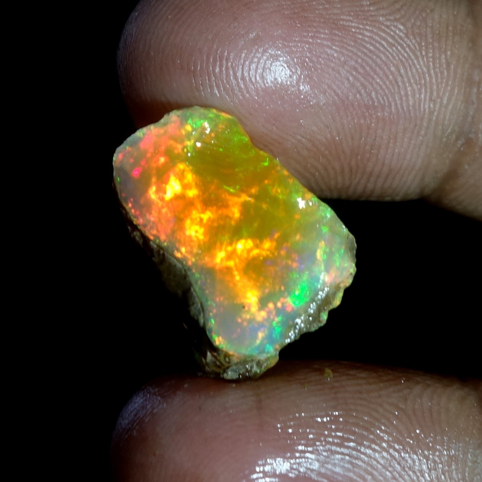 AA+ Ethiopian Oli Opal Rough Entreated Welo Opal Multi Fire Color Flash 12.10Cts