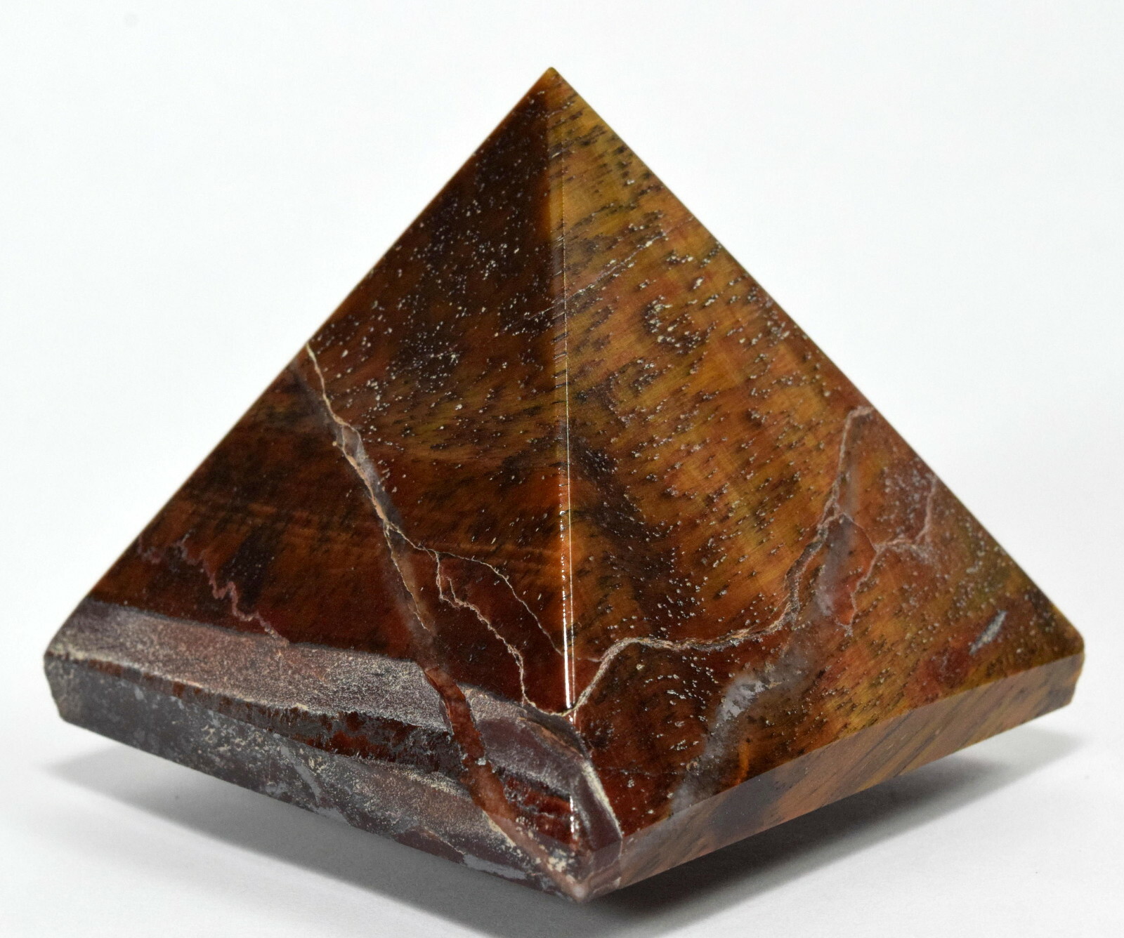 2.25″ Red Yellow Tiger / Dragon / Ox Eye Pyramid Polished Crystal Stone – Africa