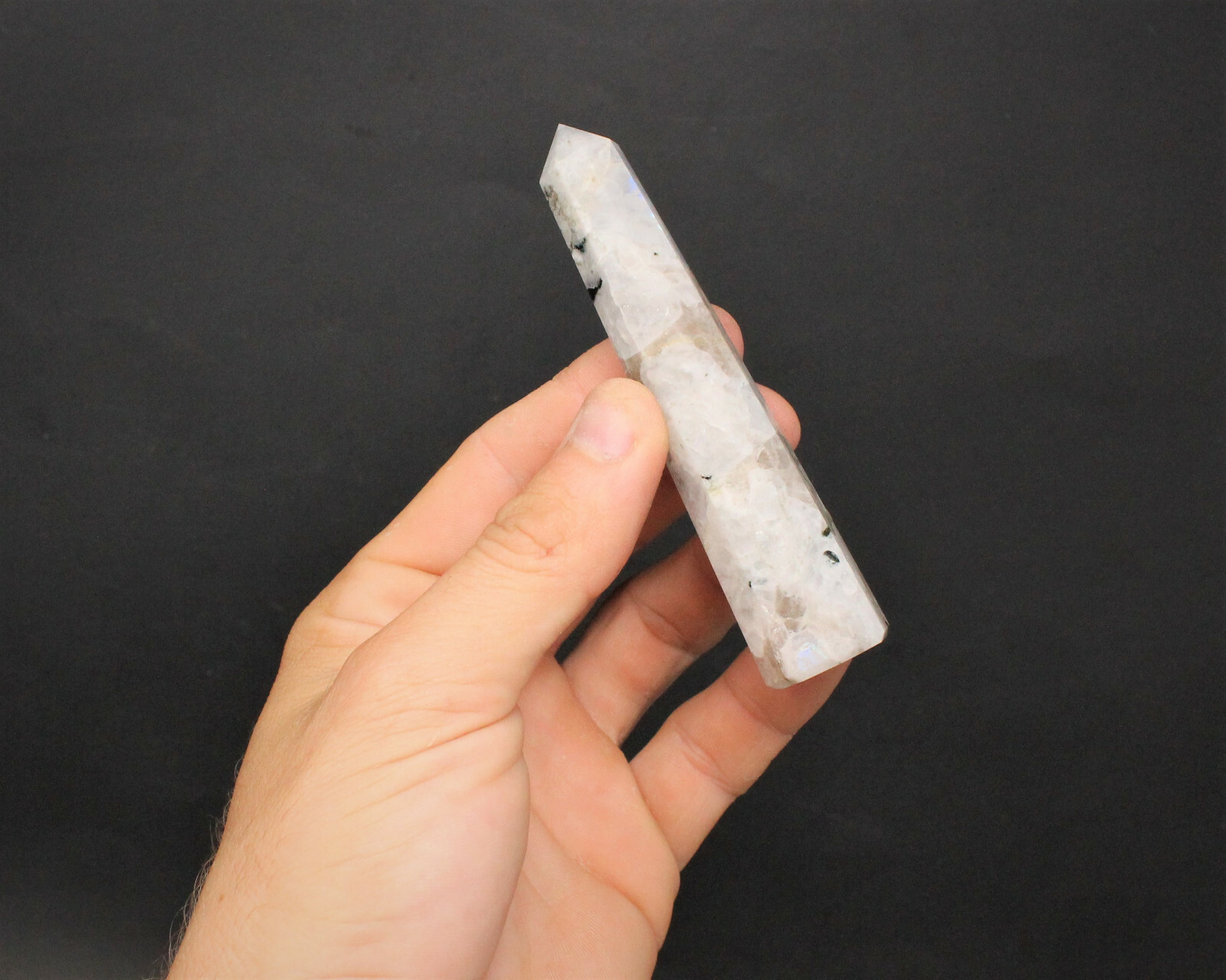 Rainbow Moonstone Obelisk (6-Sided, ‘A’ Grade, Moonstone Crystal Tower, Point)