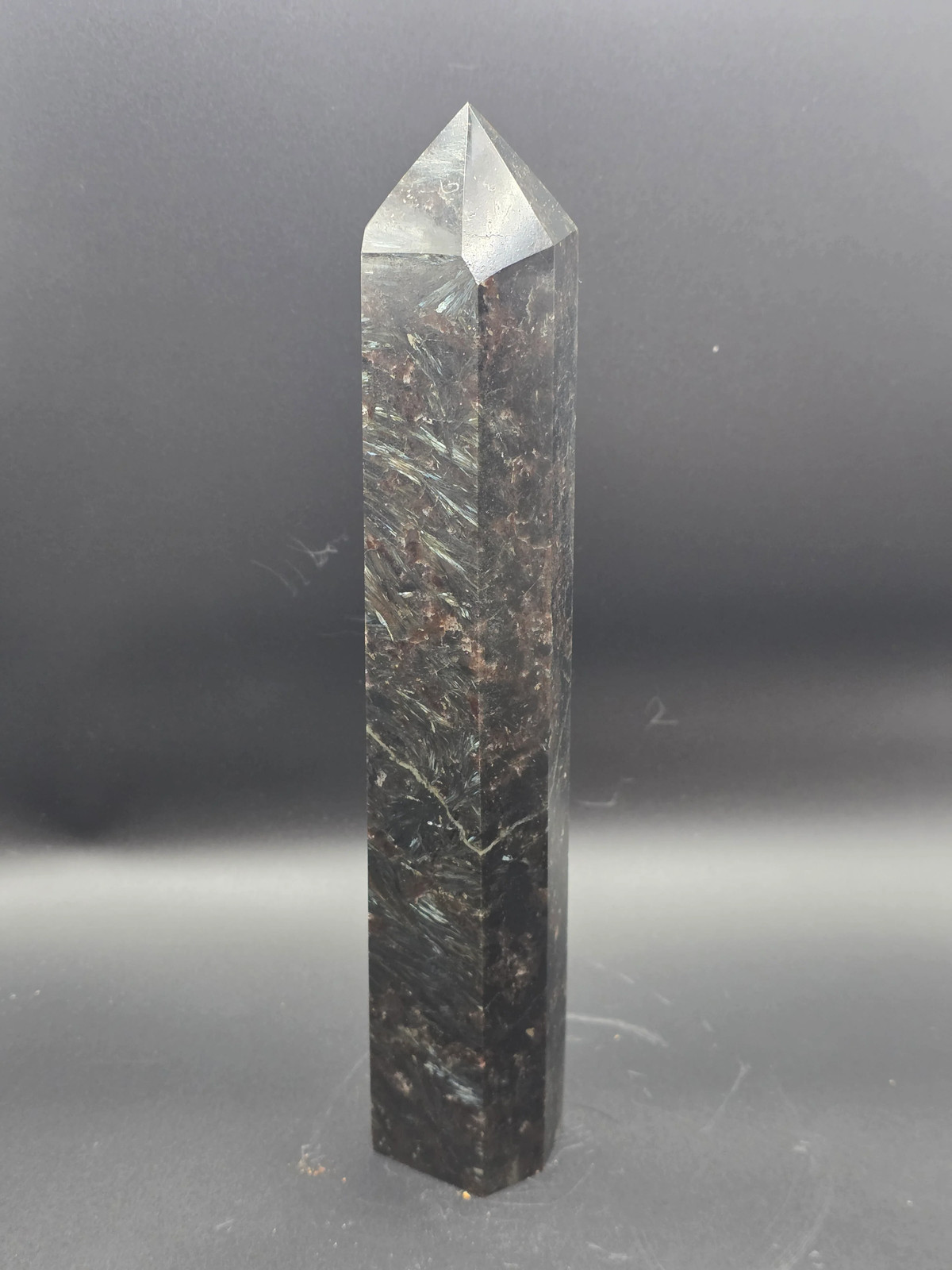 Jumbo arfvedsonite tower! 9.5 inches tall, 1.15 pounds