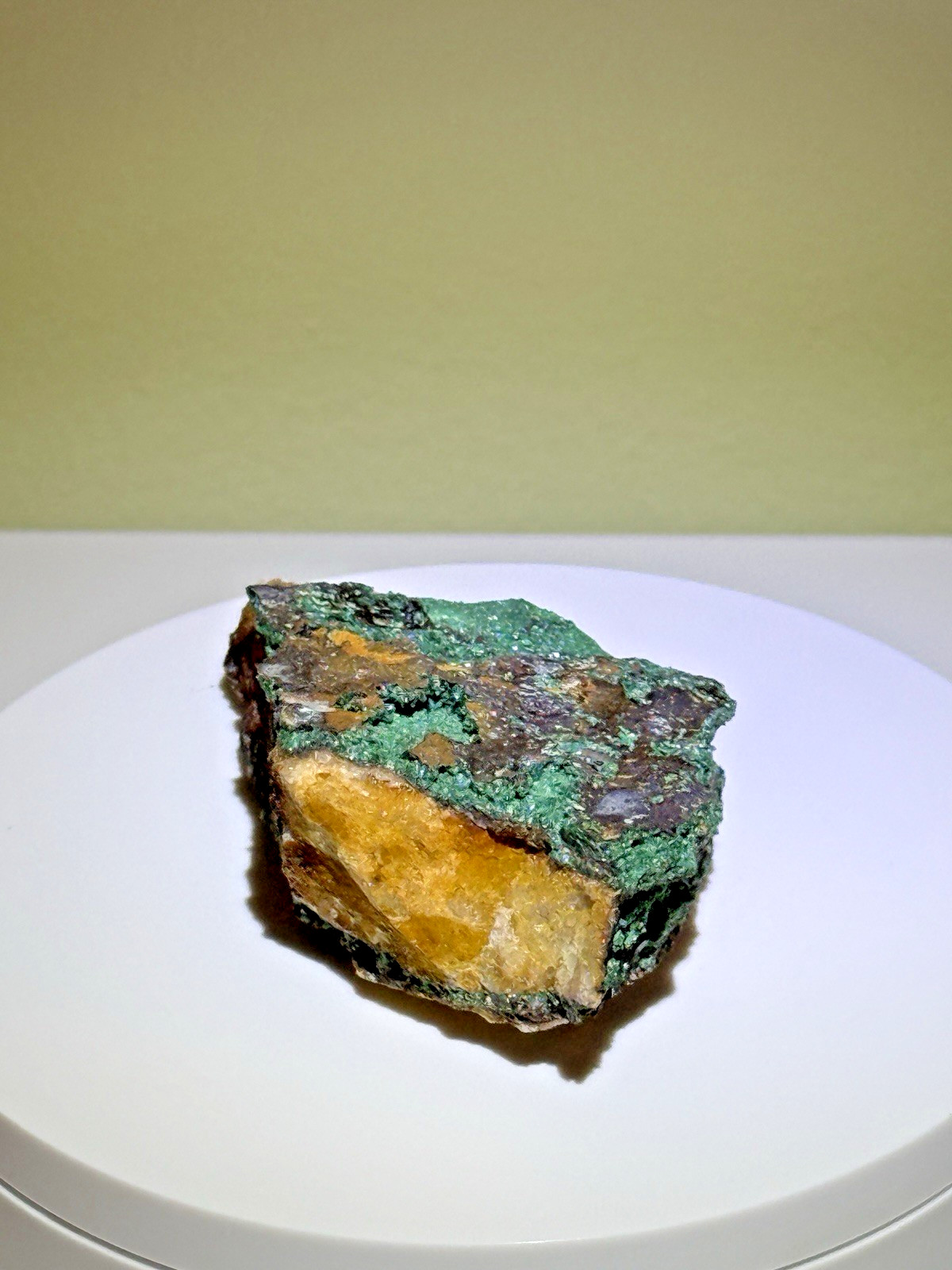 BURNISHED Malachite on Limonite Matrix Mineral Specimen from Morocco