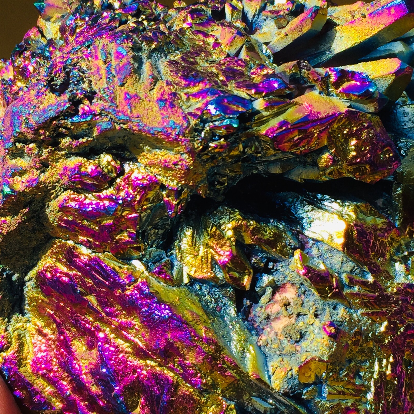 1015g Large Flaming Rainbow Quartz Titanium Crystal Cluster Specimen Healing