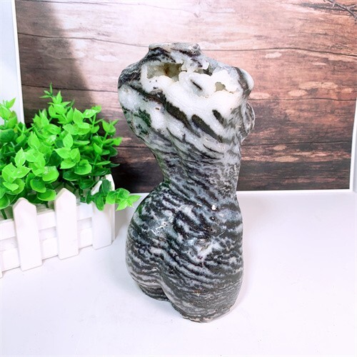 1pc Natural crystal Woman body Fluoirte goddess carving healing Home decoration