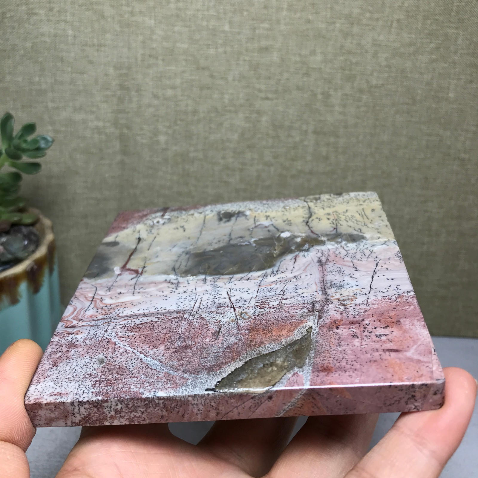 Natural Chinese painting stone crystal ornaments for home decoration 257g A5305