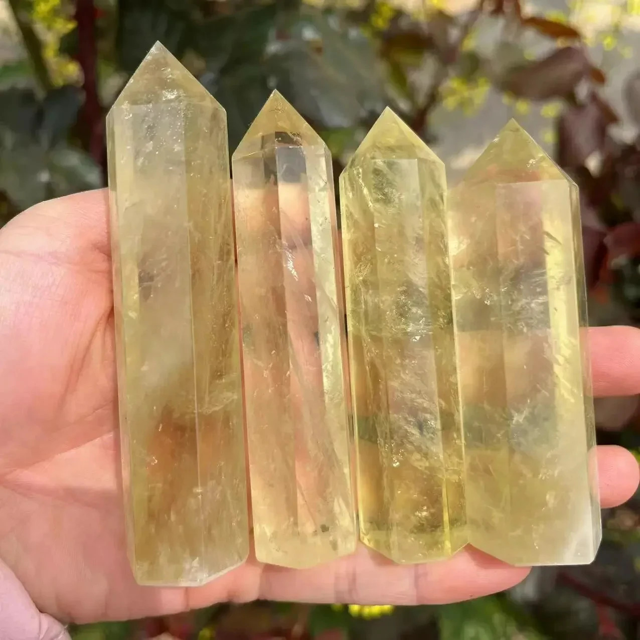 Natural Yellow Citrine Tower Point Crystal Obelisk Healing Meditation Home Decor