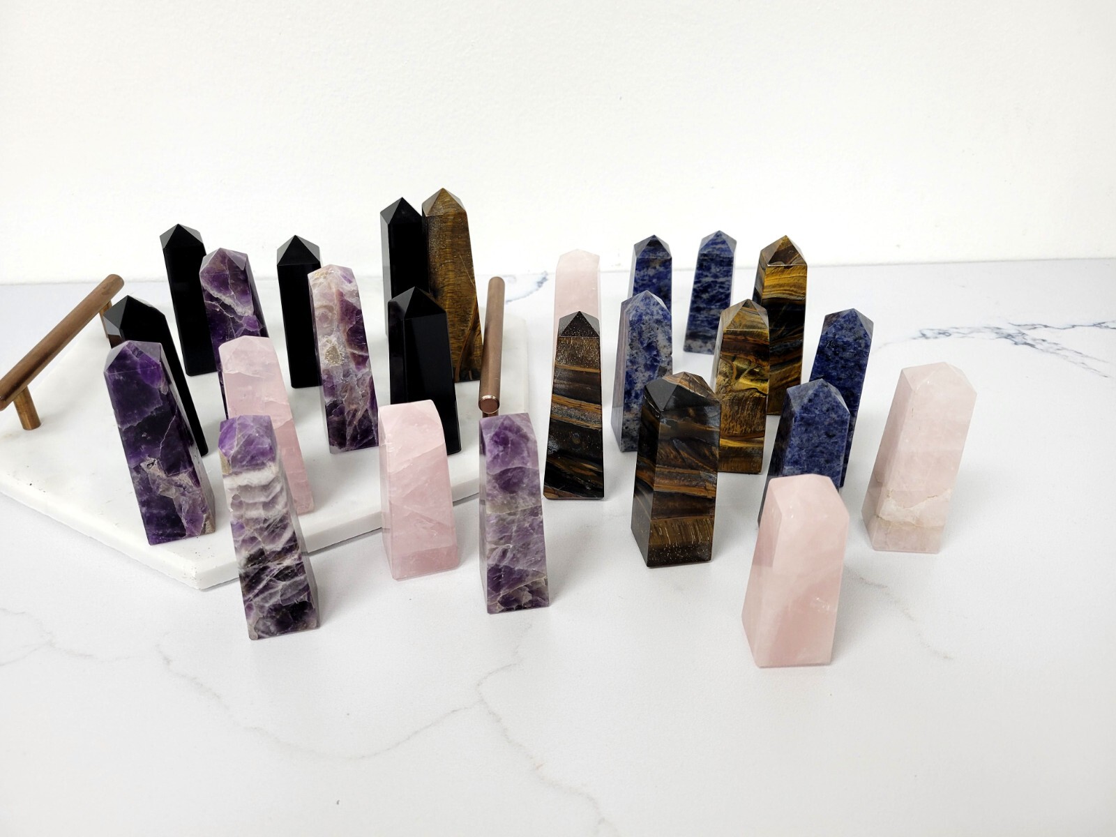NATURAL CRYSTAL TOWER POINTS POLISHED GENERATOR OBELISK STONE WAND FOR HEALING